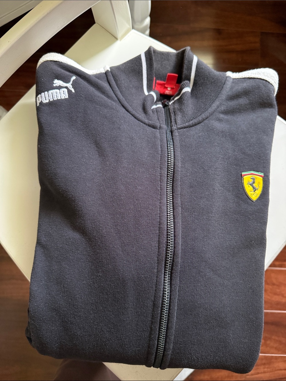 Puma Ferrari Track Jacket Black & White XL Like New